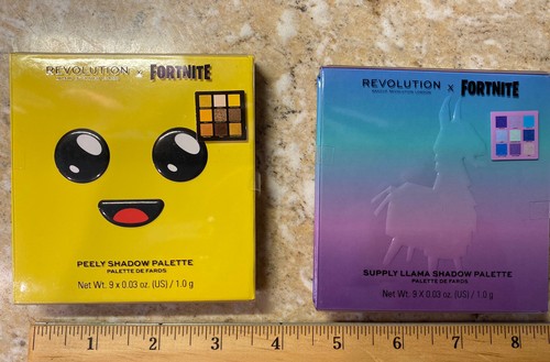 Makeup Revolution x Fortnite Peely &amp;amp;amp; Supply Llama Eyeshadow Palettes - Lot Of 2