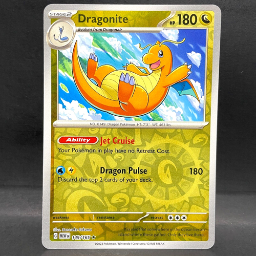 2023 POKEMON SCARLET & VIOLET 151 DRAGONITE 149/165 REVERSE HOLO (RARE) - Picture 1 of 2