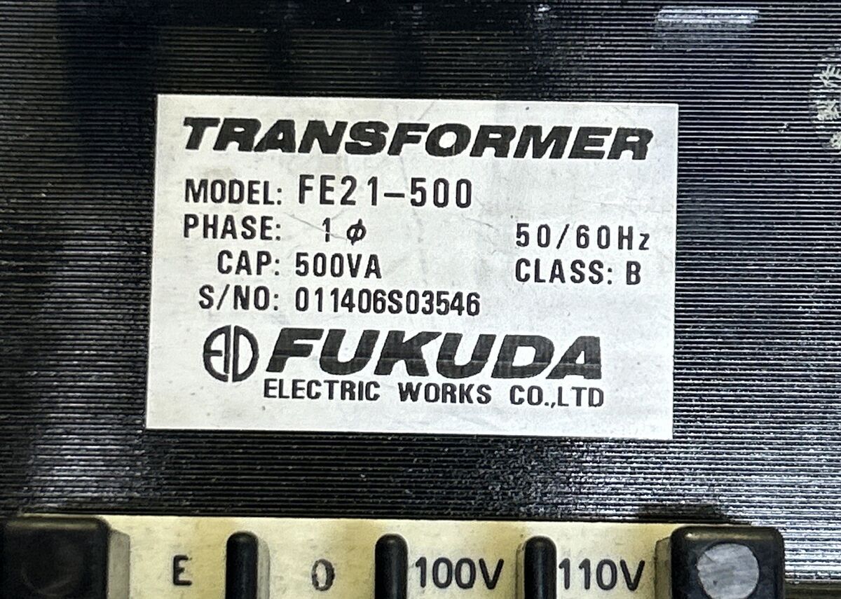 FUKUDA,FE21-500,TRANSFORMER 500VA | eBay FUKUDA,FE21-500,TRANSFORMER 500VA | eBay