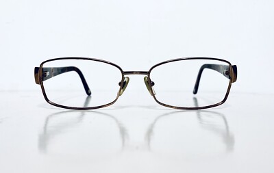 Versace Rose Gold Metal Rectangular Glasses Tortoise Temple  display picture 2