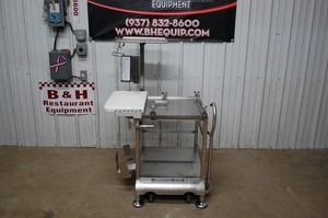 M&E Face To Face Slicer Deli Buddy Hobart Bizerba Stainless Cart Stand w/ Shelf