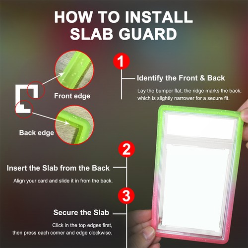 Hard TPU Slab Bumper Protector Guard for PSA Graded Cards Protection Skin Case - Picture 5 of 13