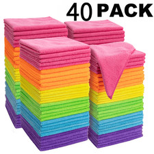 40pcs, Random Color, Multi-purpose Microfiber Cleaning Towels