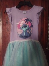 Disney-Girl's Stitch multi-colored Frilly dress size 10/12 Sleeveless