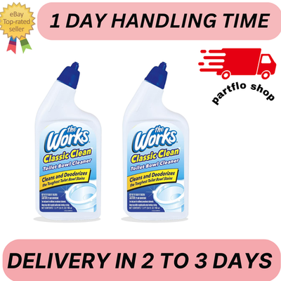 #ad 2 pack The Works Classic Clean Liquid Toilet Bowl Cleaner 24 floz $6.79