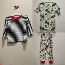 Lot 3 Hanna Andersson Boys Swim Shirt 75 Garbage PJ Top 110 PJ Bottom 100 READ 