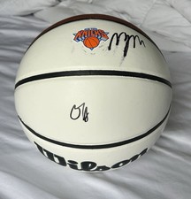 OG Anunoby & Miles McBride Signed New York Knicks Basketball Autographed 