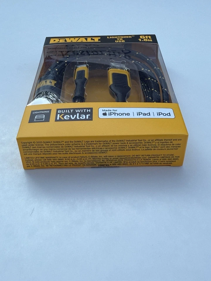 Cabo de carregamento Dewalt 6 pés micro-USB para USB reforçado Dxma1311322 - Imagem 4 de 4