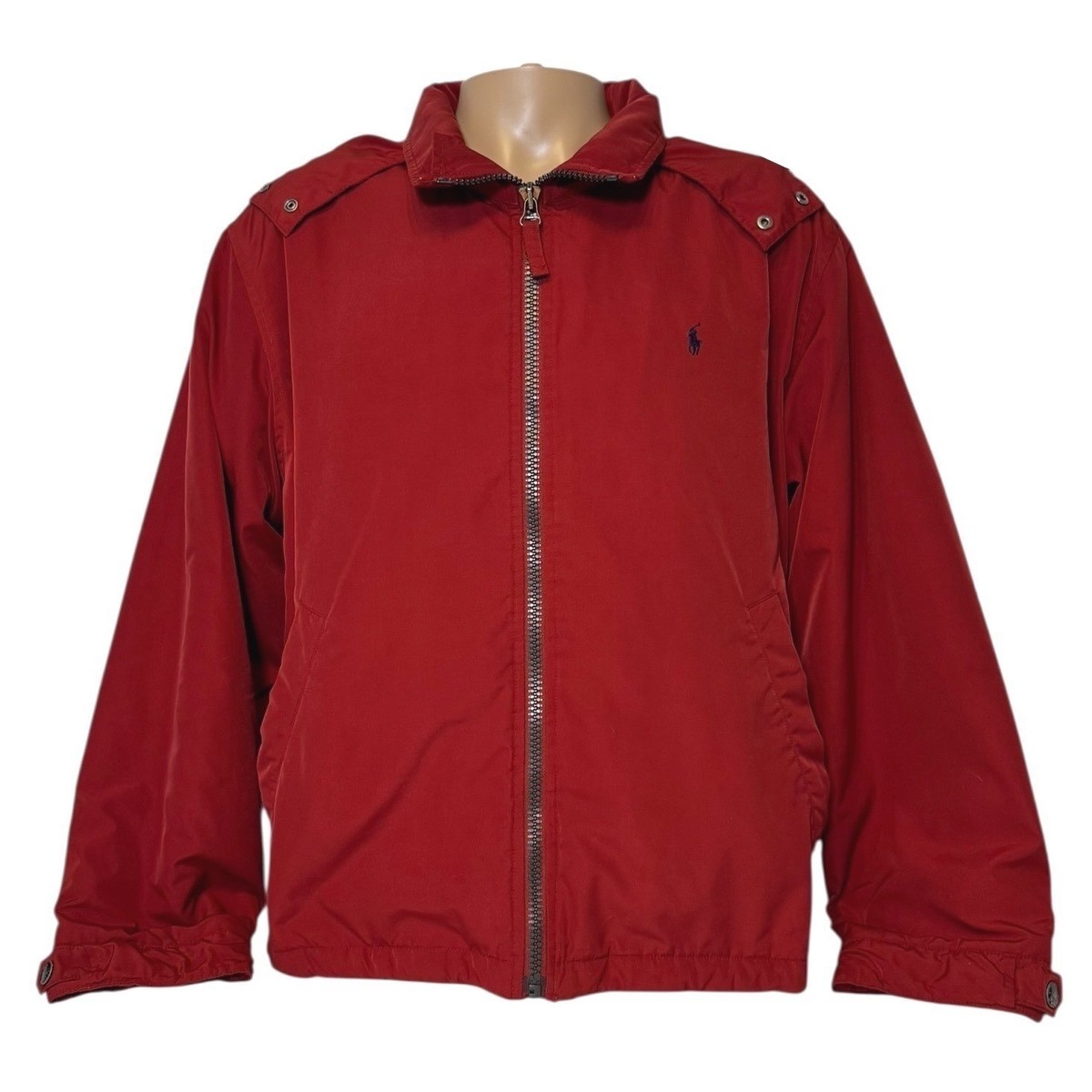 Polo Ralph Lauren Mens Size XL Red Fleece Lined Hooded Full Zip