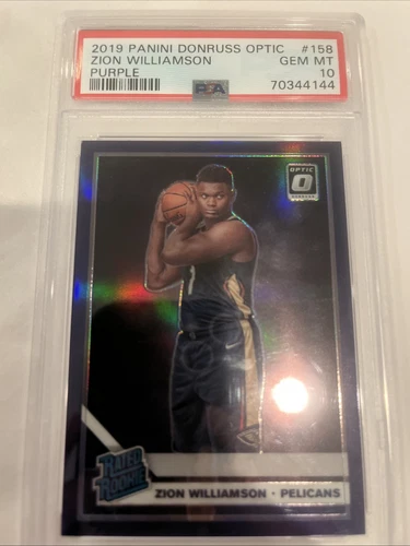 2019-20 Donruss Optic - Rated Rookie Zion Williamson Purple Holo PSA 10 #158 RC