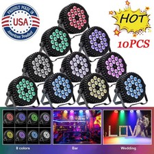 10PCS LED 18 Par Stage Light DMX RGBW Disco Show DJ Lighting Aluminum Shell