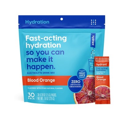 Hydrant  Hydration Powder, Blood Orange Flavor, 30 Individual Instant Electro...