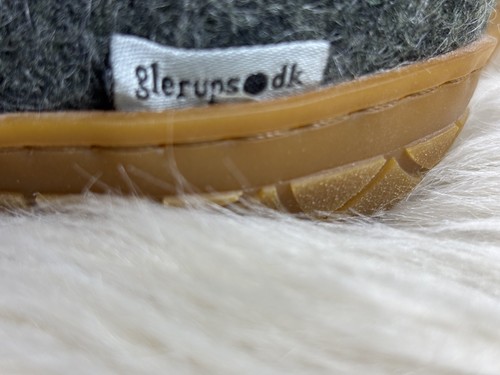 Glerups Men’s Green Wool Slip-On Slipper Size 44 EU/US 11 Rubber Sole Comfort - Picture 4 of 8