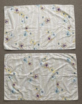 Paar Yves Delorme Ondee Kissenbezüge 53 cm x 90 cm 100% Baumwolle Blumenmuster