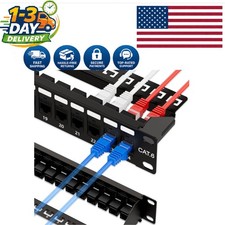 10Gbps 24-Port Cat6 Patch Panel with RJ45 Couplers for Enhanced Networking