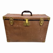 Vintage Brown Camera Case Rivets Heavy Duty Hard Fiber Or Leather W/ Brass