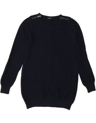 Marks & Spencer Damen Pullover Pulli Rundhals UK 12 Medium Navy Blau DS18