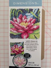 Dimensions Needlecrafts Lily & Dragonfly Latch Hook Kit for Kids 12'' x 12''