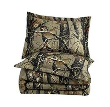 Salem 3-Piece Cabin Lodge Forest Woods Comforter Set - Nature Queen Natural