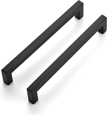 60 Pack Matte Black Cabinet Handles - 7.5'' Square Pulls for Kitchen & Drawers