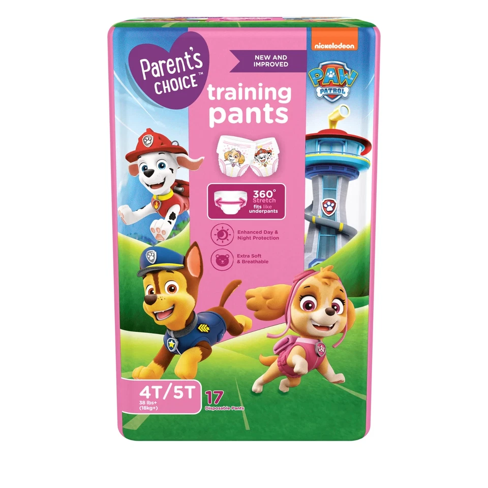 Pantalones de entrenamiento Parent's Choice Paw Patrol para niñas, 4T/5T, 17 unidades Foto 2 de 4