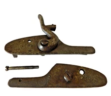 Black Powder Muzzle Loader Left & Right Side Lock Plates & Hammer, 7/4