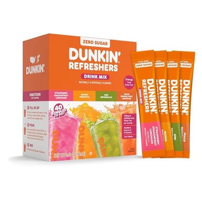 40 Pack Drink Mix Singles To Go Refreshers Variety Box Energy Green Tea