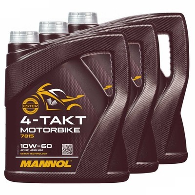 Motoröl MANNOL 10W-60 4-Takt Motorbike 3 X 4 Liter für Aprilia KTM MV Agusta
