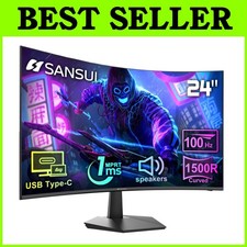 USB-C Curved Monitor 24" 100Hz Built-in Speakers