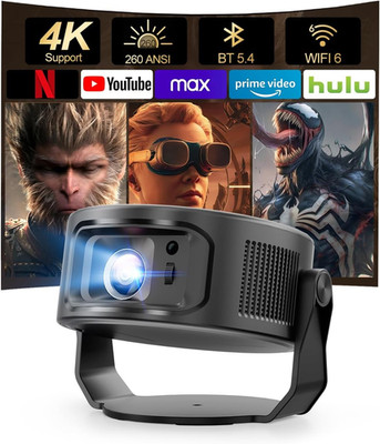 Magcubic Mini Beamer 4K, 360°+35° Foldable Split Projector, 260 ANSI Wi-Fi 6 Und