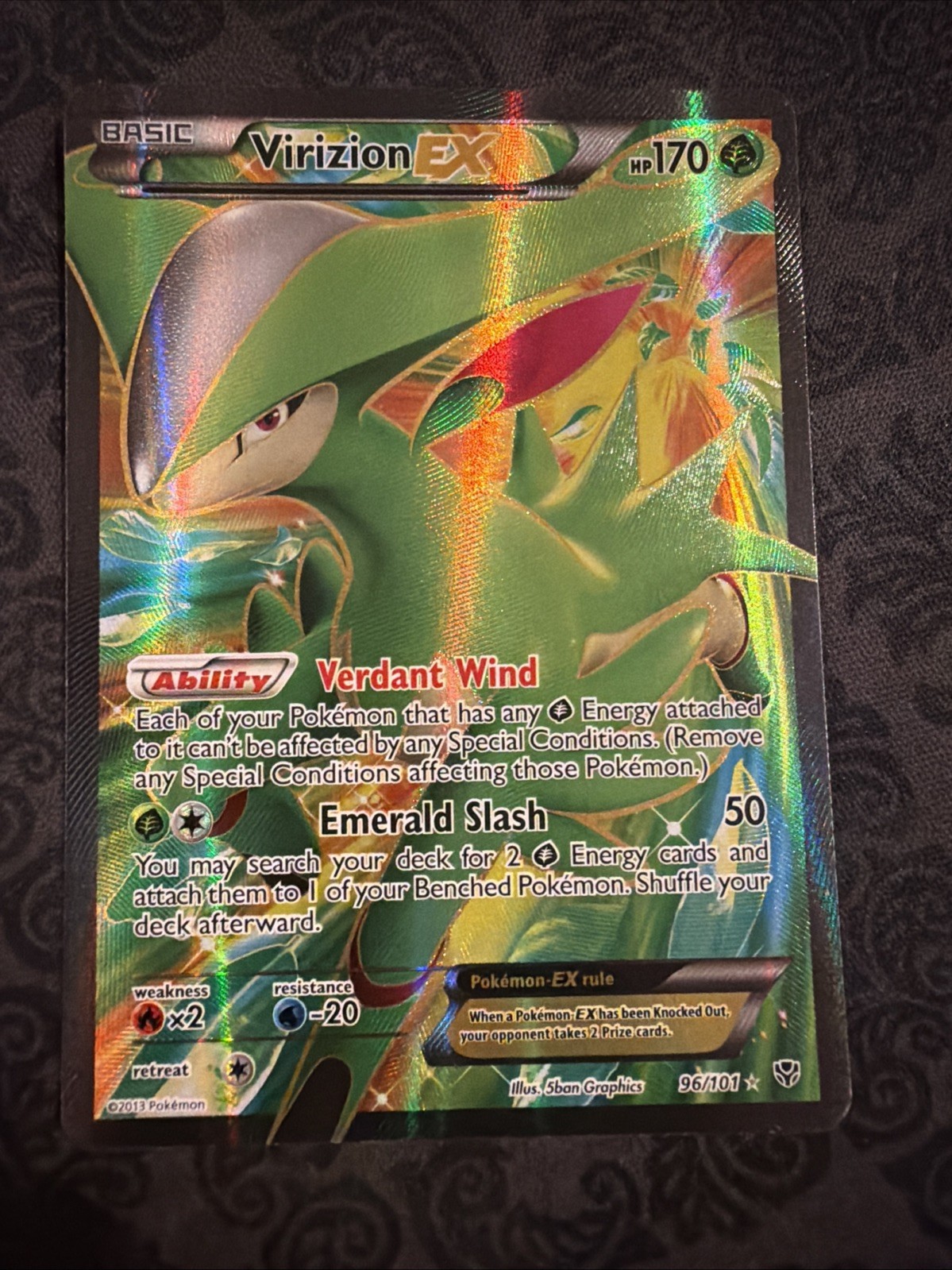 Pokémon Virizion EX Full Art 96/101 Plasma Blast Ultra Rare Holo Basic Card 2013