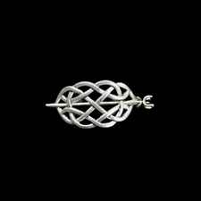 Nordic Celtic Weave Stick Barrette with Coordinated Hair Slide - Antique Silver