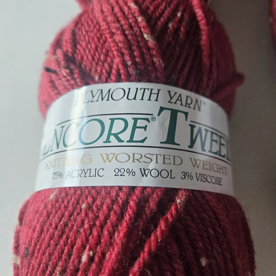 4 Plymouth Yarn Company Encore Tweed Color 6389 Pink 200 yds Acrylic Wool NEW - Image 2 of 4