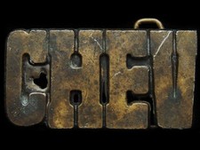 IK27149 GREAT VINTAGE 1970s CUT-OUT NAME  CHEV  BELT BUCKLE