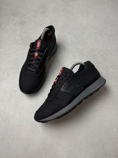 Prada Black textile Men's Sneakers Red Tab US7,5
