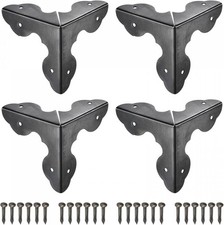 uxcell 33x33x33mm Metal Box Corner Protectors Edge Guard Black 8pcs