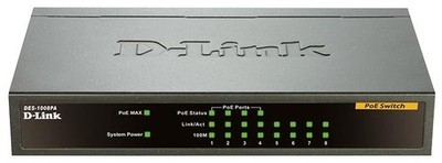 D-LINK - 8-Port Fast Ethernet PoE Unmanaged Desktop Switch