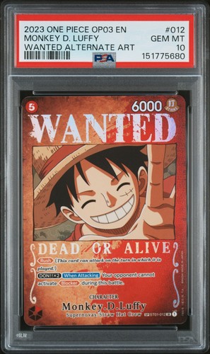 Monkey.D.Luffy (Wanted Poster) graded PSA 10 for sale on eBay