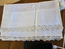 Vintage 2 Cotton Pillowcases HandDone Tatted ...