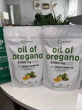 Micro Ingredients Oil of Oregano Softgels 6000mg Per Serving (2 Pack) New