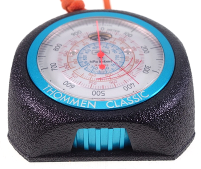 Altimètre Vintage Thommen Classic – 15000 Pieds, Fabriqué En Suisse, Bleu