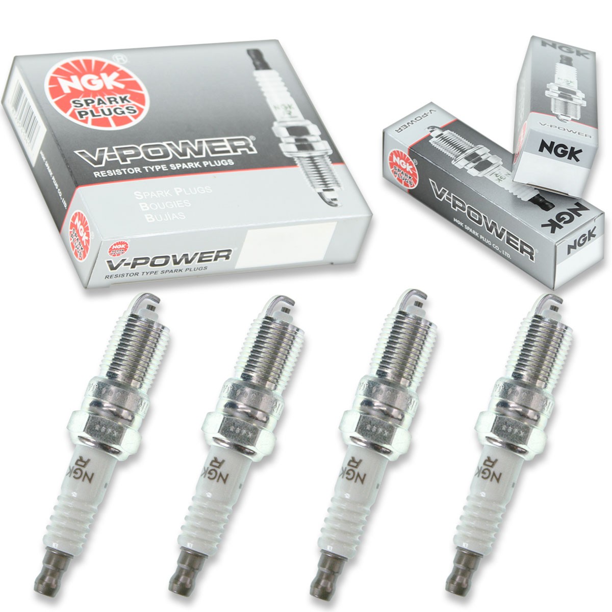 4 pcs NGK V-Power Spark Plugs for 1987-1988 Oldsmobile Firenza 2.0L - Engine dm