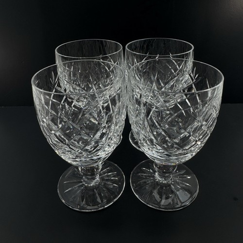 Set of 4 Waterford Crystal Donegal Cut Glass Water Wine Goblet 5 1/4” Ireland