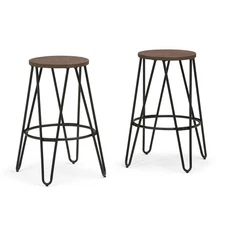 Simeon Industrial Metal 26 inch Metal Counter Height Stool with Wood Seat (Se...