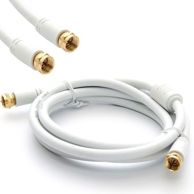 PremiumX 3m SAT Antennenkabel F-Stecker TV Anschlusskabel Koaxial Kabel Weiß 4K