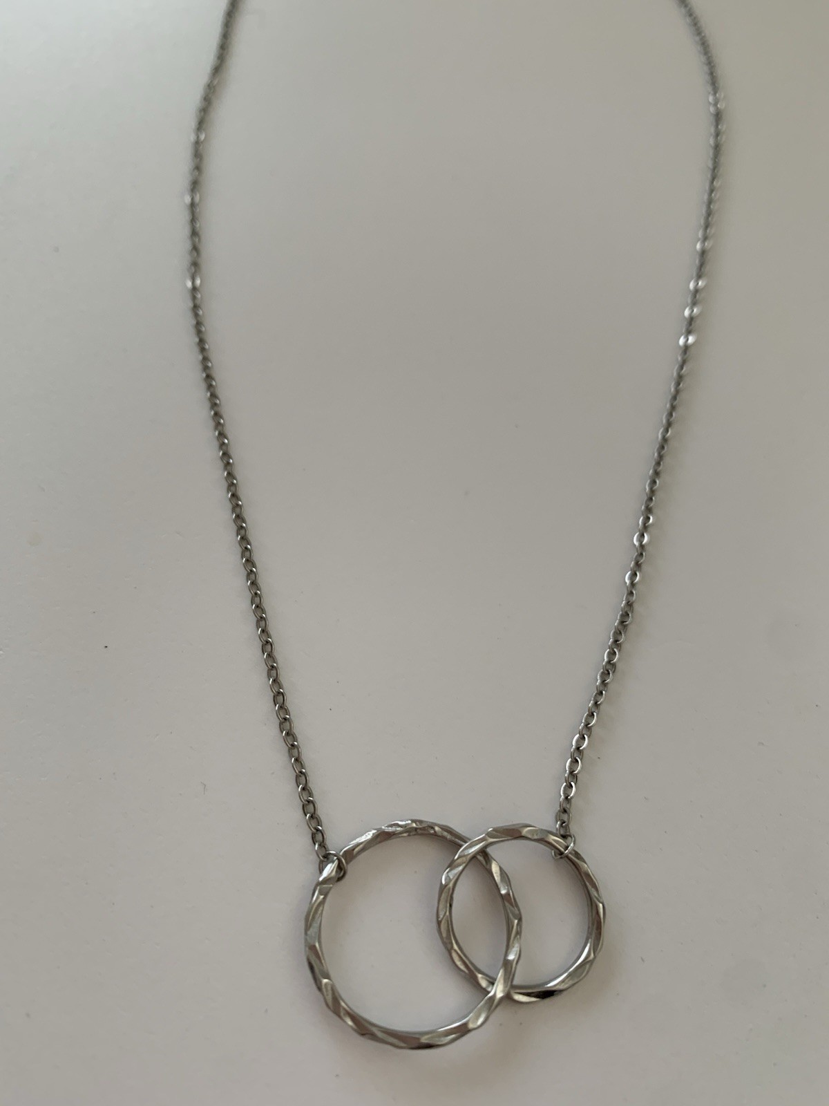 Sterling Silver Double Interlocking Circles / Rin… - image 2