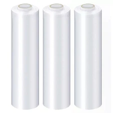 8 Rolls 16" x 1500' Stretch Film Wrap Clear Protects Products from Dirt Moisture