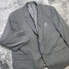 Oak Hill Blazer Suit Jacket Mens 3XLT 54L/56L Gray Checkered Stretch Sport Coat