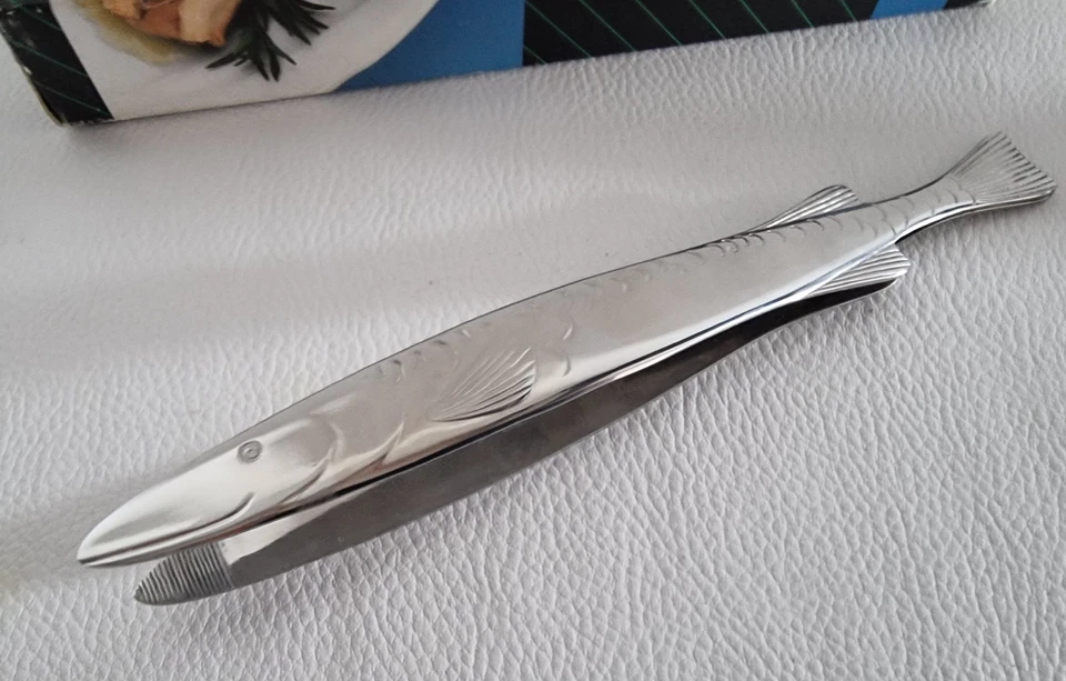 Vintage BSF Grätette Fisch Servierzange Fischmotiv 1970er Jahre mit OVP - Bild 4 von 4