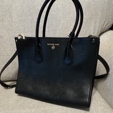 Michael Kors Black Satchel Bag Gold Hardware ...